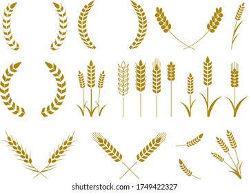 Simple illustration material set of wheat