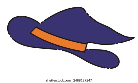 material de ilustración simple de sombrero de bruja