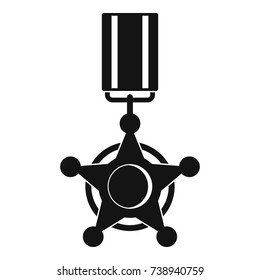 Simple illustration of medal vector icon for any web design
