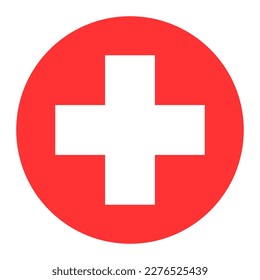 Simple Illustration of medical cross. Isolated flat icon