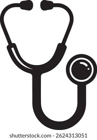 Simple illustration of a medical stethoscope