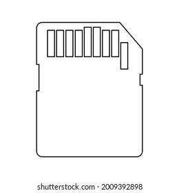 Simple illustration of memory card SD CARD or MICRO SD CARD Personal computer component icon