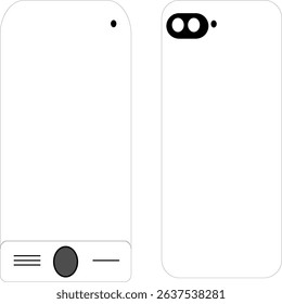 simple illustration of a mobile phone, front and back view