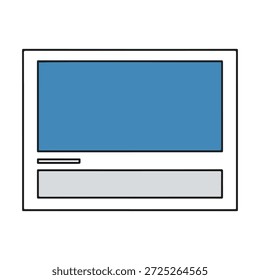 Simple illustration of a modern flat-screen television isolated on white background, Vector, illustration