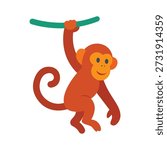 A simple illustration of a monkey hanging