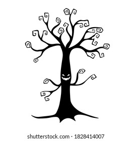 Simple illustration of monster tree Concept for Halloween day