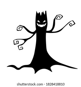 Simple illustration of monster tree Concept for Halloween day