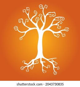 Simple illustration of monster tree Concept for Halloween day