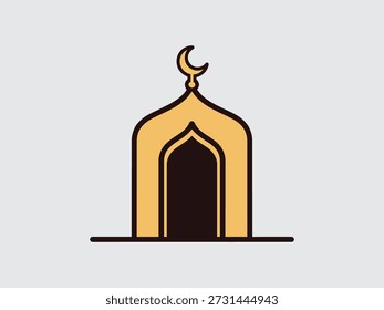 Ilustración simple del símbolo de la cúpula de la mezquita