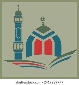 simple illustration of mosque domes and minarets