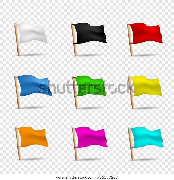 Simple Illustration Multicolored Flags On Transparent Signs