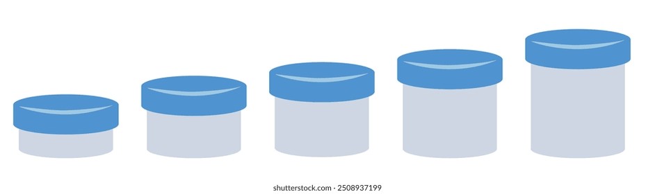 Simple illustration of multiple ointment containers.