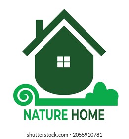 Simple illustration of Nature home   green environment vector symbol icon flat design