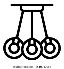 Ilustración simple de la cuna de un newton, perfecta para explicar conceptos de física