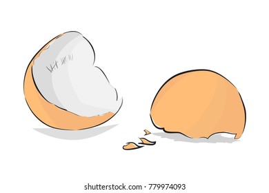 Simple Illustration For Next Generation New Born. Broken Egg Shell With Counting Bar Inside
