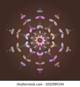 Simple illustration of nice snowflake icon for web. Nice snowflake icon. Isolated cute snowflakes on colorful background. Vector illustration.