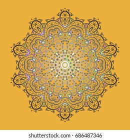 Simple illustration of nice snowflake icon for web. Vector illustration. Nice snowflake icon. Isolated cute snowflakes on colorful background.