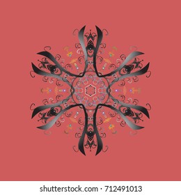 Simple illustration of nice snowflake icon for web. Isolated cute snowflakes on colorful background. Vector illustration.