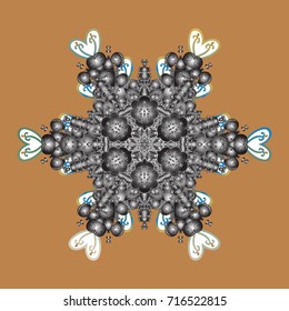 Simple illustration of nice snowflake icon for web. Isolated cute snowflakes on colorful background. Vector illustration. 