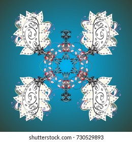 Simple illustration of nice snowflake icon for web. Vector illustration. Nice snowflake icon. Isolated cute snowflakes on colorful background.