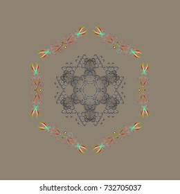 Simple illustration of nice snowflake icon for web. Vector illustration. Nice snowflake icon. Isolated cute snowflakes on colorful background.