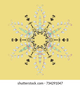 Simple illustration of nice snowflake icon for web. Isolated cute snowflakes on colorful background. Vector illustration. Nice snowflake icon.