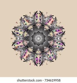Simple illustration of nice snowflake icon for web. Vector illustration. Nice snowflake icon. Isolated cute snowflakes on colorful background.