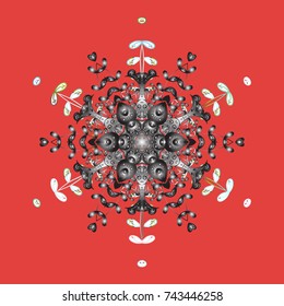Simple illustration of nice snowflake icon for web. Nice snowflake icon. Isolated cute snowflakes on colorful background. Vector illustration.