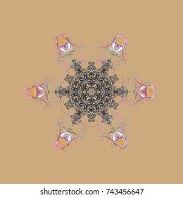 Simple illustration of nice snowflake icon for web. Nice snowflake icon. Isolated cute snowflakes on colorful background. Vector illustration.