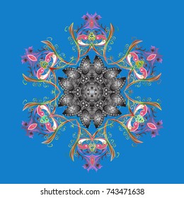 Simple illustration of nice snowflake icon for web. Isolated cute snowflakes on colorful background. Vector illustration. Nice snowflake icon.