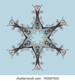 Simple illustration of nice snowflake icon for web. Vector illustration. Nice snowflake icon. Isolated cute snowflakes on colorful background.