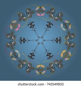 Simple illustration of nice snowflake icon for web. Vector illustration. Isolated cute snowflakes on colorful background.