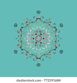 Simple illustration of nice snowflake icon for web. Vector illustration. Nice snowflake icon. Isolated cute snowflakes on colorful background.