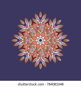 Simple illustration of nice snowflake icon for web. Isolated cute snowflakes on colorful background. Vector illustration. Nice snowflake icon.