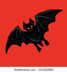 Simple Illustration Of Night Bat