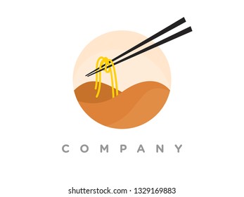 simple illustration noodle logo.