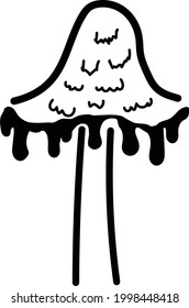 A simple illustration of the notorious Inky Cap mushroom