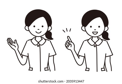 It is a simple illustration of a nurse .Easy-to-use vector material.