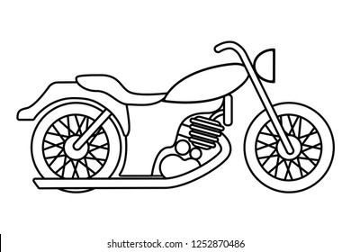 simple illustration of old retro chopper motorbike icon vector design