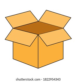 Simple illustration of open box icon isolated on background