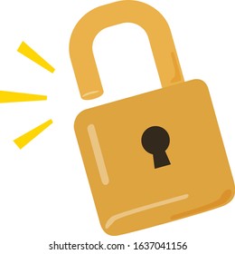 Simple illustration of a open padlock