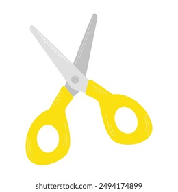 

Simple illustration of open scissors.Stationery school supplies.Vector back to school