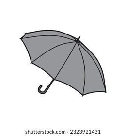 Simple illustration of an open umbrella seen from above