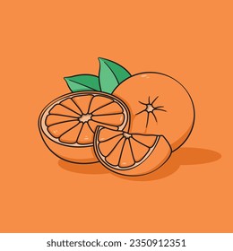 Simple illustration of orange with cool style