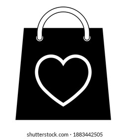 Einfache Illustration des Pakets mit Herzsymbol für den Valentinstag