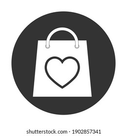 Simple illustration of package with heart icon for St. Valentines Day