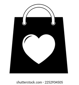 Simple illustration of package with heart icon for St. Valentines Day