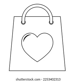 Simple illustration of package with heart icon for St. Valentines Day