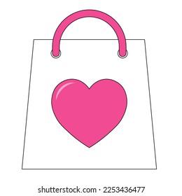 Simple illustration of package with heart icon for St. Valentines Day