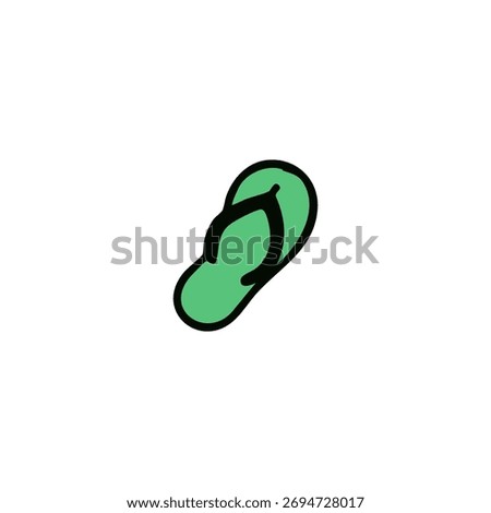 Simple illustration of a pair of green flip-flops